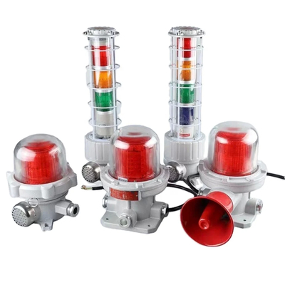 শক্তিশালী ধাক্কা প্রতিরোধের 220VAC 50HZ 120-180db বিস্ফোরণ প্রতিরোধী এলার্ম লাইট IIA IIB IIC বিস্ফোরক গ্যাস পরিবেশের জন্য