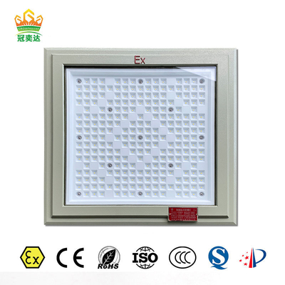 ATEX 18 * 18 ইঞ্চি বর্গক্ষেত্র আকৃতির বিস্ফোরণ প্রতিরোধী আলো 100W 130lm / W গ্যাস স্টেশন আলো পাঁচ বছরের ওয়ারেন্টি সহ