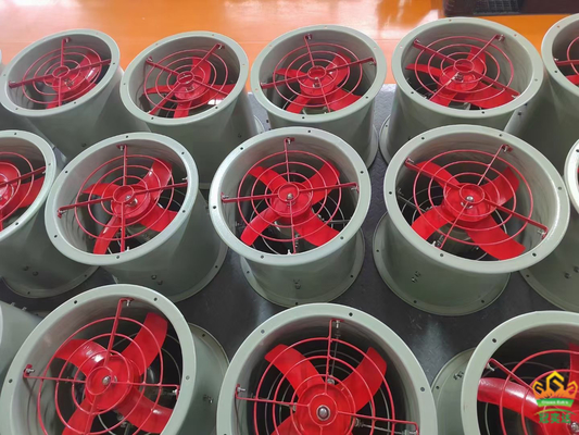 বিস্ফোরণ প্রতিরোধী এক্সিয়াল ভ্যান 2000m3/h 1450r/m বিস্ফোরণ বিপজ্জনক পরিবেশের জন্য 250mm ব্যাসার্ধ সহ