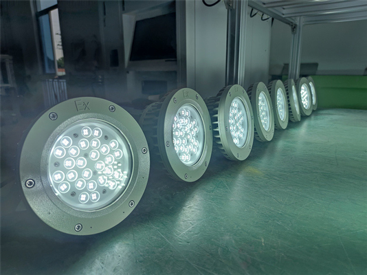 এক্স প্রুফ হাই বে লাইট 180lm/w ATEX জারা প্রতিরোধী IP66 LED আউটডোর সিলিং লাইট 50W-250W