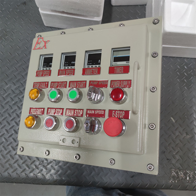 ATEX CNEX রেট Ex d Flameproof Panel Box Enclosure IP66 WF2 বিপজ্জনক এলাকার জন্য কাস্টমাইজড ক্যাবল এন্ট্রি 295Vac সহ