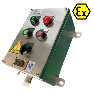 ATEX স্টেইনলেস স্টীল কন্ট্রোল স্টেশন আইপি 66 এক্সড ফ্লেমপ্রুফ ক্যাবল পোর্ট 10A সহ বিস্ফোরণ প্রতিরোধী নিয়ন্ত্রণ প্যানেল