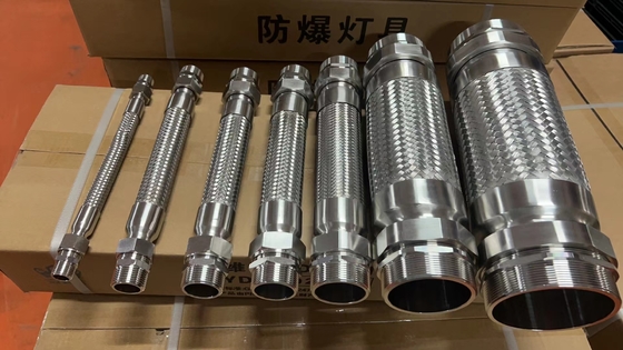 ATEX/IECEx Ex-d বিস্ফোরণ-প্রমাণ নমনীয় কন্ডুইট – ½” PVC-লেपित স্টেইনলেস স্টিল, জোন 1/2 এবং 21/22 এর জন্য IP66