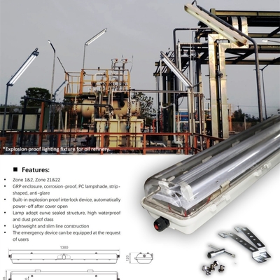 ATEX IECEx বিস্ফোরক প্রমাণ লিনিয়ার ফ্লুরোসেন্ট লাইট | উচ্চ স্থায়িত্ব, প্রশস্ত বিম অ্যাঙ্গেল – পেট্রোকেমিক্যাল ও খনি প্ল্যান্টের জন্য আদর্শ