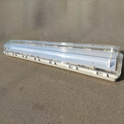 বিস্ফোরণ প্রতিরোধী এবং ফ্লেমপ্রুফ 2x36W এলইডি টিউব হালকা বিপজ্জনক এলাকার জন্য। ABS হাউজিং। 115 lm/W দক্ষতা।